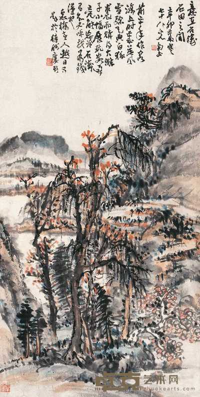 赵云壑 1951年作 仿石涛笔意 立轴 67×34cm